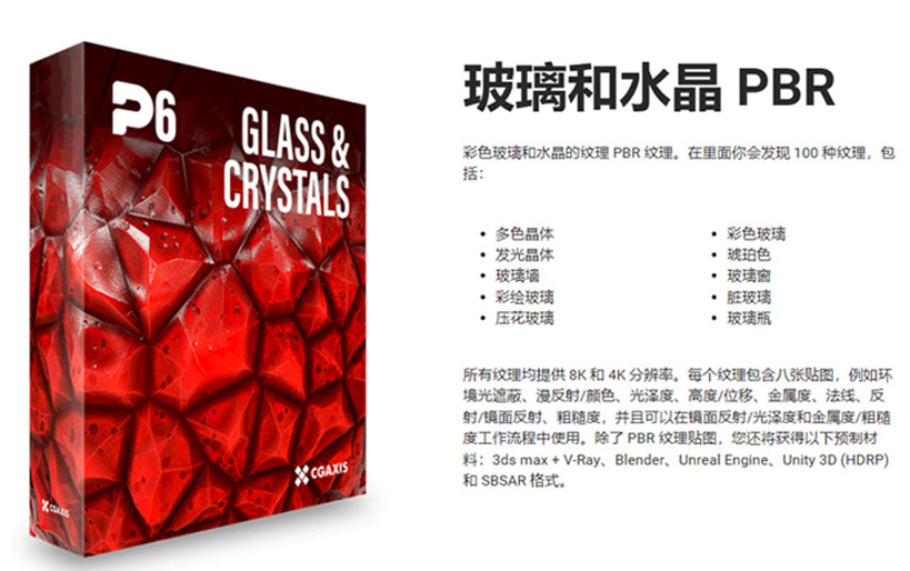 3D玻璃和水晶PBR纹理贴图