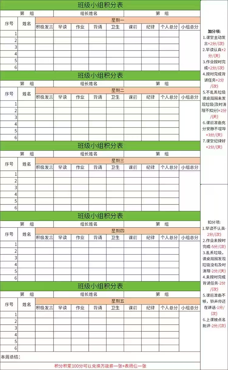 班主任班级管理常用表格座位表家访表班委表网盘打包